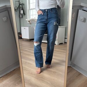 Old Navy High Rise Blue Distressed Jeans